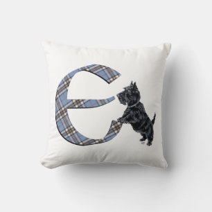 Scottish Terrier Monogram E Pillow