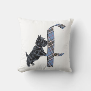 Scottish Terrier Monogram F Pillow