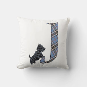 Scottish Terrier Monogram J Pillow