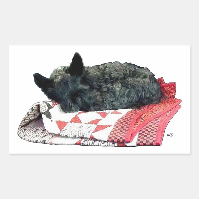 Scottish Terrier Napping Sticker (Front)