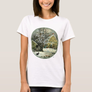 Scottish Terrier Old Fashioned Winter T-Shirt