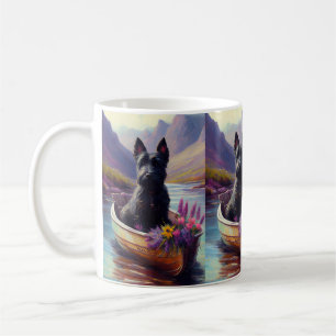 Scottish Terrier on a Paddle: A Scenic Adventure Coffee Mug
