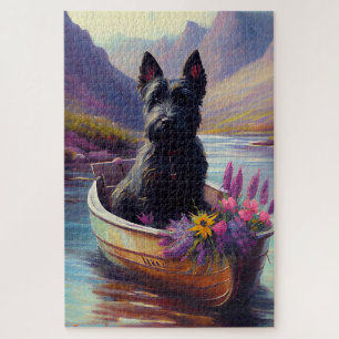 Scottish Terrier on a Paddle: A Scenic Adventure Jigsaw Puzzle
