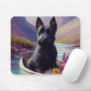 Scottish Terrier on a Paddle: A Scenic Adventure Mouse Pad