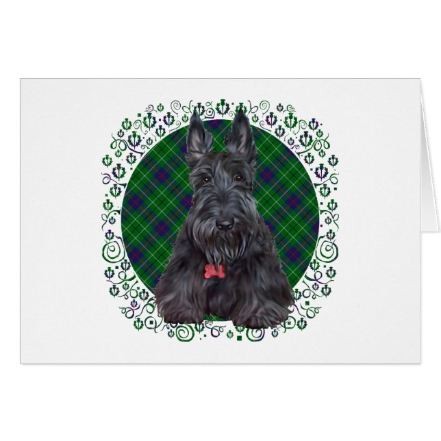 Scottish Terrier on Tartan (Front Horizontal)
