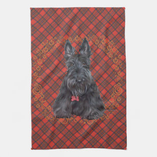 Scottish Terrier on Tartan Kitchen Towel