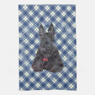 Scottish Terrier on Tartan Kitchen Towel