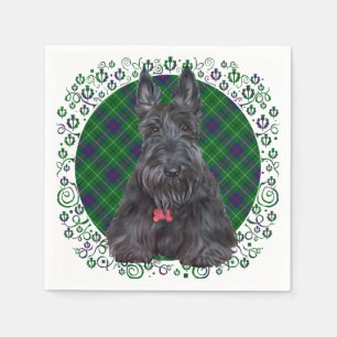 Scottish Terrier on Tartan Napkin