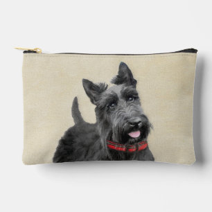 Scottish Terrier Painting Black Original Dog Art Accessory Pouch