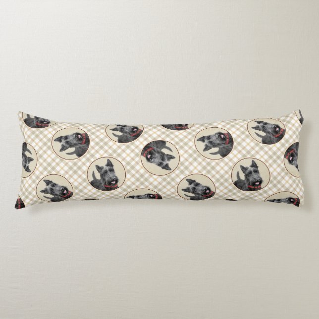 Scottish Terrier Painting Black Original Dog Art Body Pillow (Front)