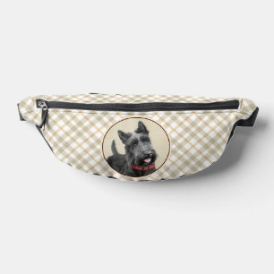 Scottish Terrier Painting Black Original Dog Art Fanny Pack
