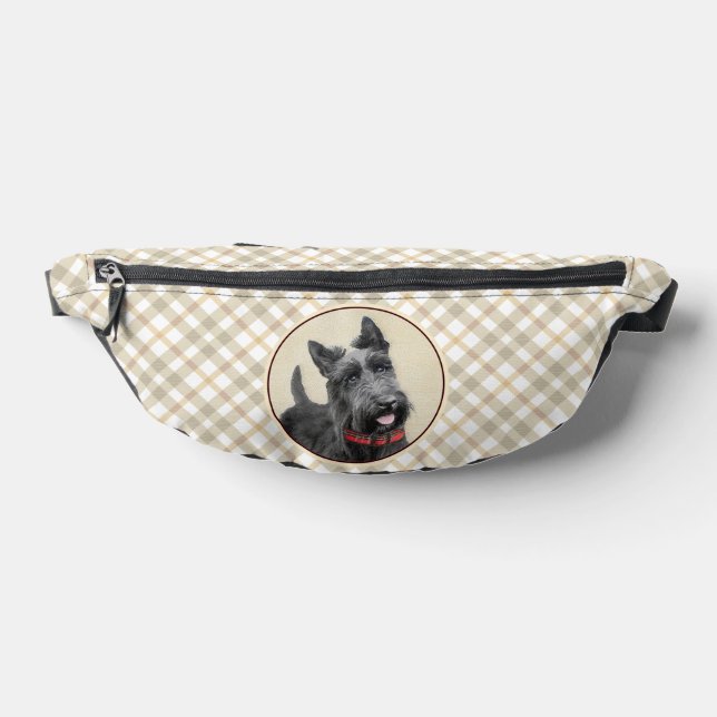 Scottish Terrier Painting Black Original Dog Art Fanny Pack (Lay Down)