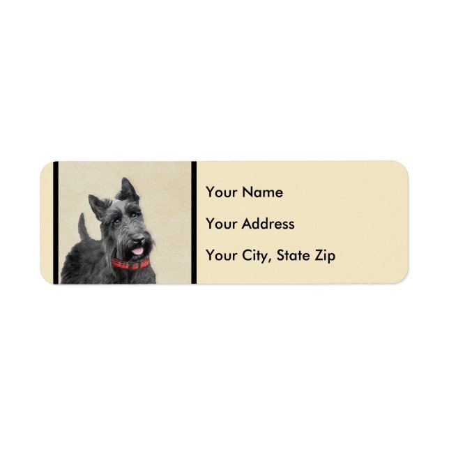 Scottish Terrier Painting - Cute Original Dog Art (Front)
