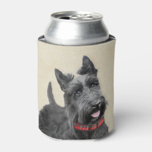 Scottish Terrier Painting - Cute Original Dog Art Can Cooler