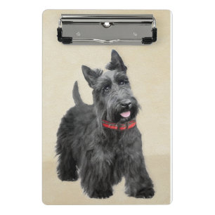 Scottish Terrier Painting - Cute Original Dog Art Mini Clipboard