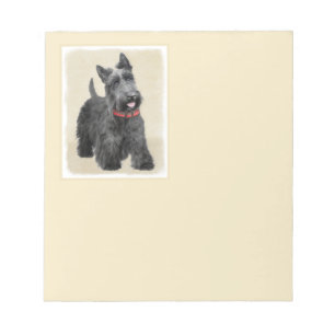 Scottish Terrier Painting - Cute Original Dog Art Notepad