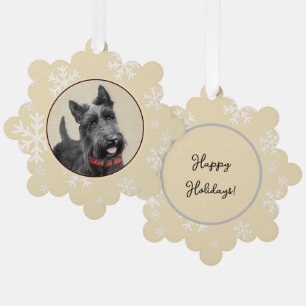 Scottish Terrier Painting - Cute Original Dog Art Ornament Card