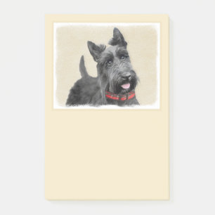 Scottish Terrier Painting - Cute Original Dog Art Post-it Notes