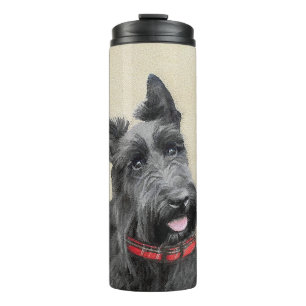 Scottish Terrier Painting - Cute Original Dog Art Thermal Tumbler