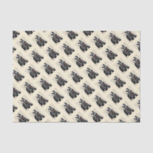 Scottish Terrier Painting - Cute Original Dog Art Tissue Paper