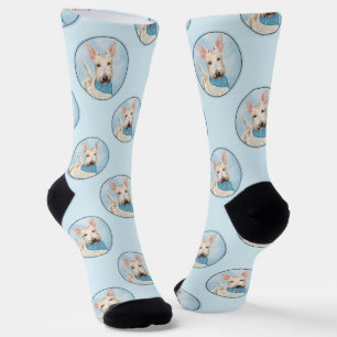 Scottish Terrier Painting Wheaten Original Dog Art Socks