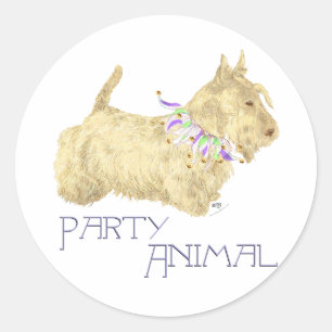Scottish Terrier Party Animal Classic Round Sticker