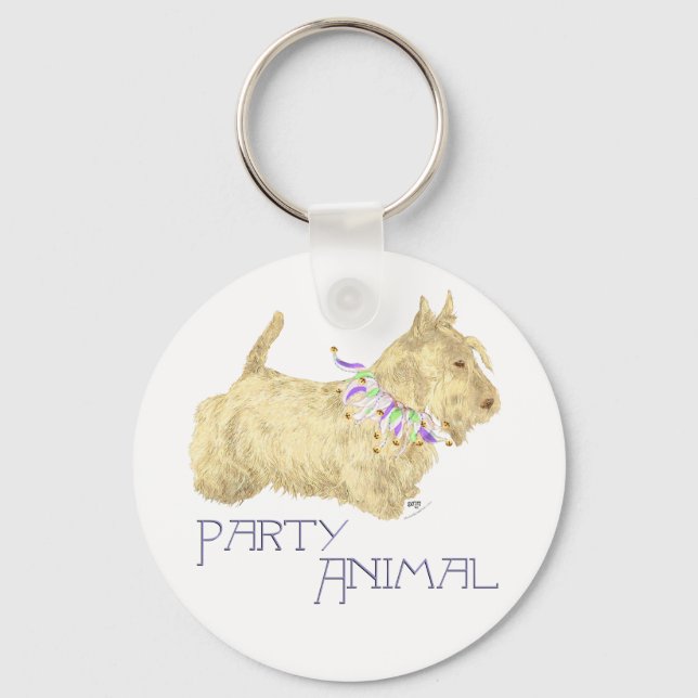 Scottish Terrier Party Animal Keychain (Front)