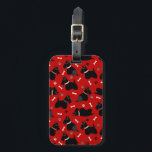 Scottish Terrier Paws and Bones Luggage Tag<br><div class="desc">Cute black Scottie dogs with pawprints and dog bones pattern.</div>