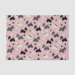 Scottish Terrier Paws and Bones Pink Tissue Paper