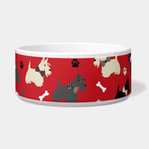 Scottish Terrier Paws and Bones Red