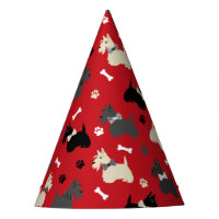 Scottish Terrier Paws and Bones Red
