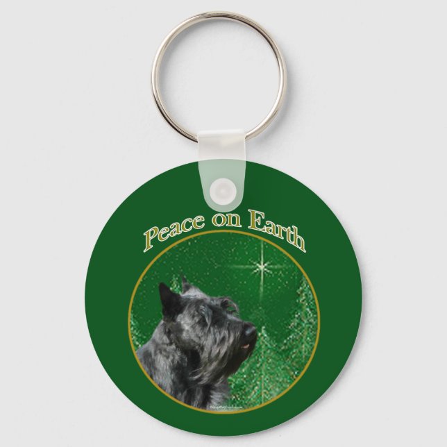 Scottish Terrier Peace Keychain (Front)