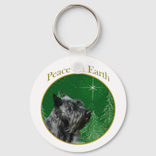 Scottish Terrier Peace Keychain (Front)