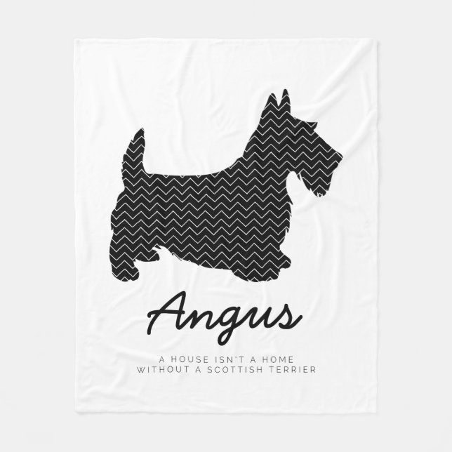 Scottish Terrier Personalized Fleece Blanket (Front)