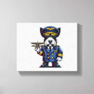 Scottish Terrier Pilot Canvas Print