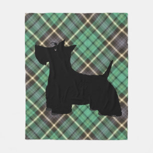 Scottish Terrier Plaid Fleece Blanket