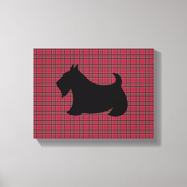 Scottish Terrier Plaid Wall Art (Front)