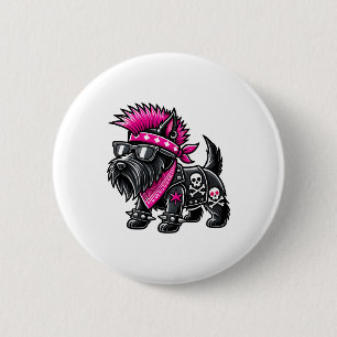 Scottish Terrier Punk Music 2 Inch Round Button