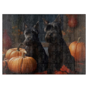Scottish Terrier Puppy Autumn Delight Pumpkin Cutting Board