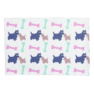 Scottish Terrier Puppy Bones Choose Colour PillowC Pillowcase