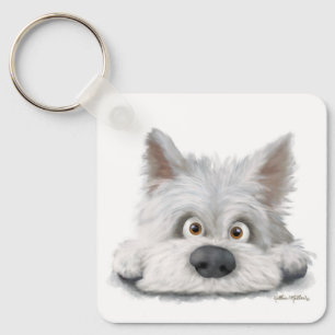 Scottish Terrier Puppy Cartoon Keychain