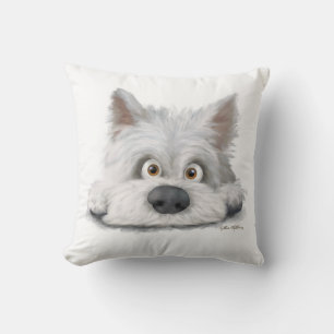 Scottish Terrier Puppy Cartoon Throw Pillow