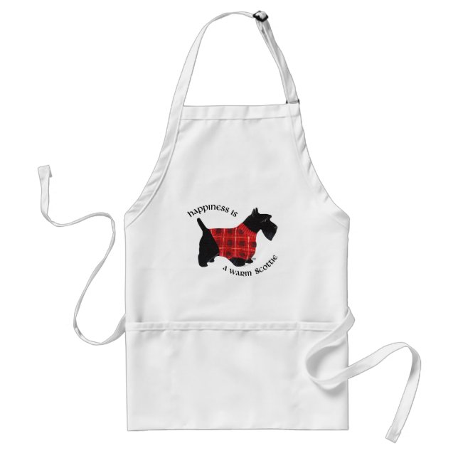 Scottish Terrier Red & Black Plaid Sweater Standard Apron (Front)