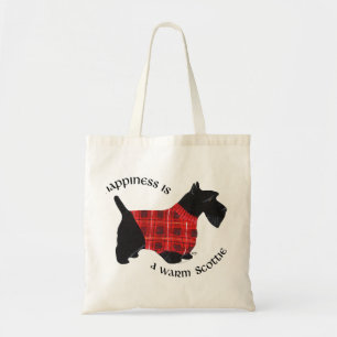 Scottish Terrier Red & Black Plaid Sweater Tote Bag
