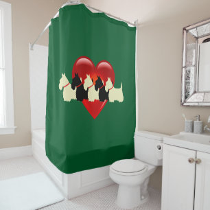 Scottish Terrier/red heart/kelly/Irish green