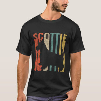 Scottish Terrier Retro 1970'S Dog Scottie Cracked  T-Shirt