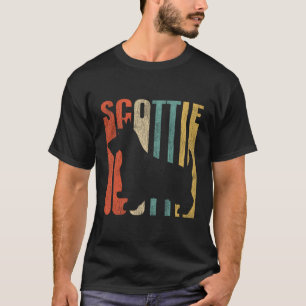 Scottish Terrier Retro 1970'S Dog Scottie Cracked T-Shirt