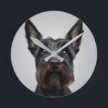 Scottish Terrier Round Clock<br><div class="desc">Cute Scottish Terrier.</div>