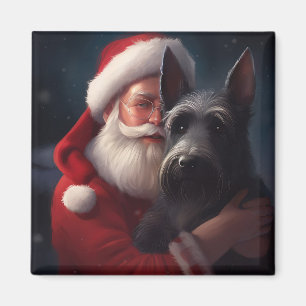 Scottish Terrier Santa Claus Festive Christmas Magnet