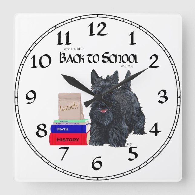 Scottish Terrier School Clock (Front)